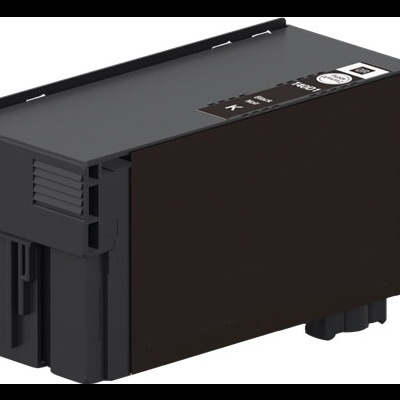 Cartucho de tinta para impressora preto em plástico com etiquetas