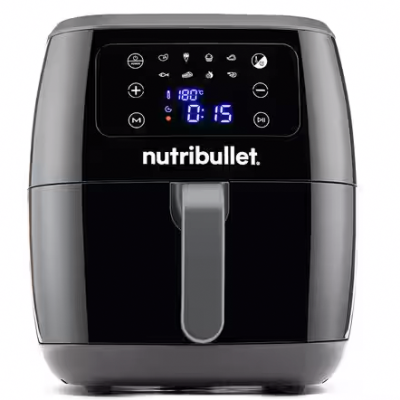 Fritadeira eléctrica preta Nutribullet com visor digital e botões táteis