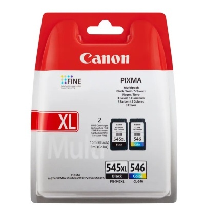 Embalagem de cartuchos de tinta Canon PIXMA XL preto e colorido