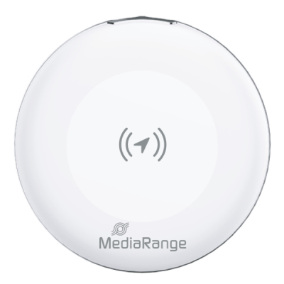 Carregador sem fios branco redondo MediaRange