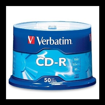 Pacote de 50 CDs Verbatim CD-R azul e transparente