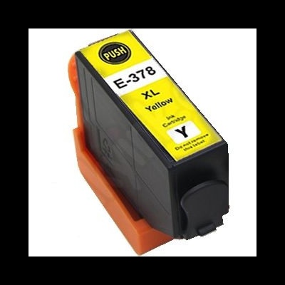 Cartucho de tinta amarelo para impressora com etiqueta E-378 XL Yellow e base laranja