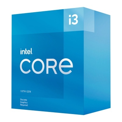Caixa azul de processador Intel Core i3 10ª geração