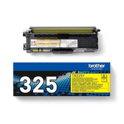 Toner Brother TN325Y amarelo com embalagem preta, azul e amarela