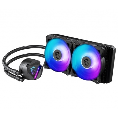 Sistema de arrefecimento líquido para PC com ventiladores RGB e radiador preto