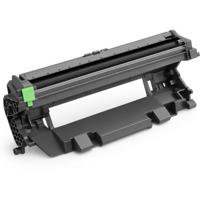 Recarga de toner preta com detalhe verde para impressora