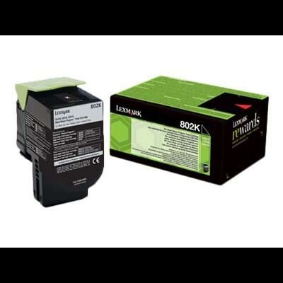 Cartucho de tinta Lexmark 802K preto com embalagem