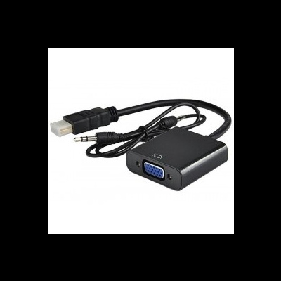 Adaptador HDMI para VGA com cabo e entrada de áudio