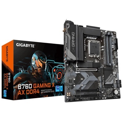 Placa mãe Gigabyte B760 GAMING X AX DDR4 e caixa do produto