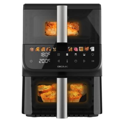 Forno elétrico de encastre com painel digital e duas portas de vidro