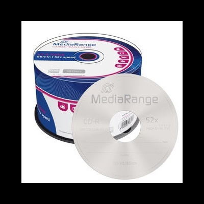 Pacote e disco CD-R MediaRange 52x
