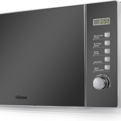 Micro-ondas TRISTAR preto com ecrã digital e botões
