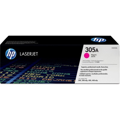 Caixa de cartucho de tinta HP LaserJet magenta 305A