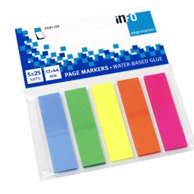 Marcadores de página autocolantes coloridos