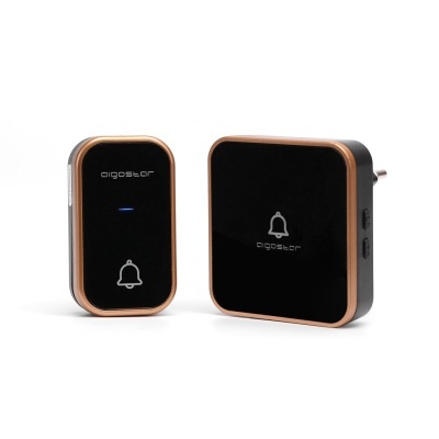 Campainha sem fios preta e cobre Aigostar com ícone de sino