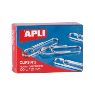 Caixa de clips metálicos galvanizados APLI Nº2
