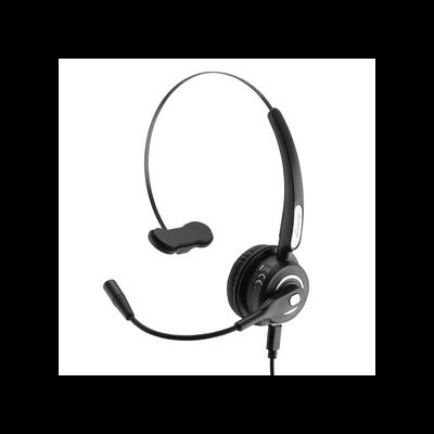 Auricular preto com microfone e cabo