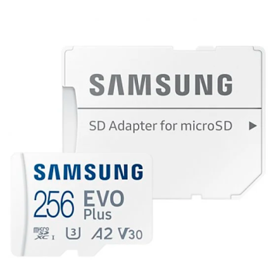Cartão microSD Samsung EVO Plus 256 GB com adaptador SD