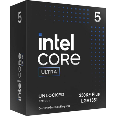 Embalagem preta para processador Intel Core Ultra 250KF Plus LGA1851