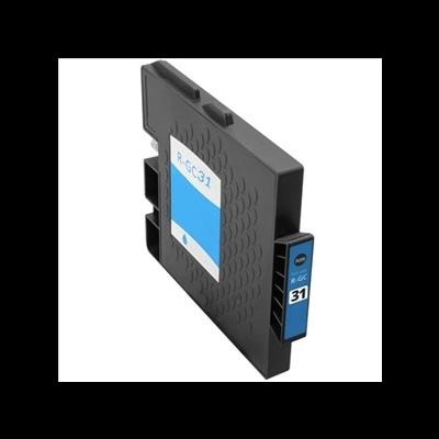 Cartucho de tinta preto para impressora com etiquetas azul e branca R-GC31 31