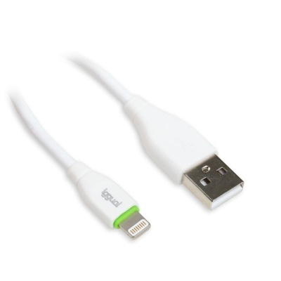 Cabo USB tipo A para Lightning branco com marca igud