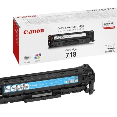 Toner Canon Cartridge 718 cyan com caixa branca e vermelha