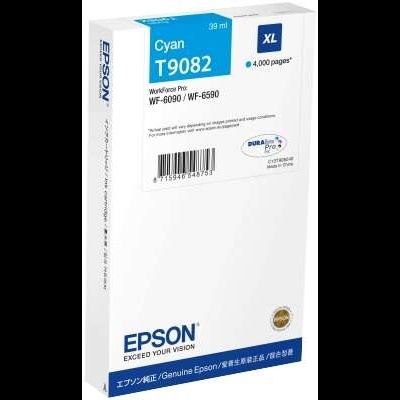 Embalagem branca de tinteiro Epson T9082 cyan XL de 39 ml