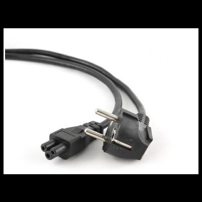 Cabo elétrico preto com ficha de 3 pinos e conector de três orifícios