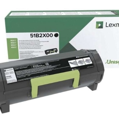 Cartucho de toner preto Lexmark com embalagem