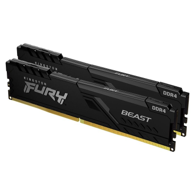 Dois módulos de memória RAM Kingston Fury Beast DDR4 preto