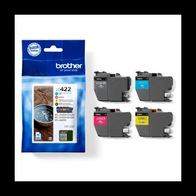 Pacote LC422 Brother com quatro tinteiros coloridos