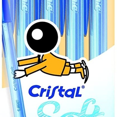 Pacote de cinco canetas esferográficas BIC Cristal Soft azuis
