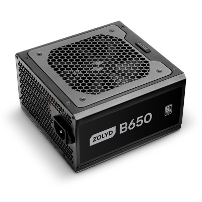 Fonte de alimentação Zolyd B650 preta com grelha hexagonal
