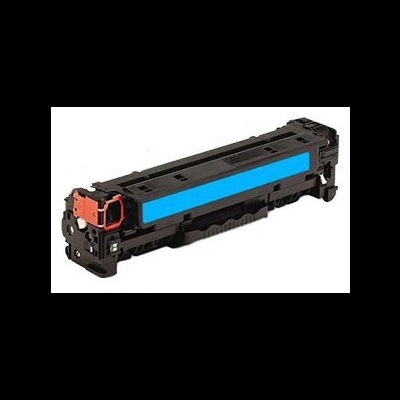 Cartucho de toner preto com faixa azul e detalhe laranja