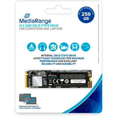 Disco sólido MediaRange M.2 2280 256 GB para computadores e portáteis