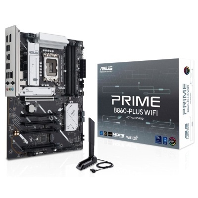 Motherboard ASUS PRIME B860-PLUS WIFI com antena e caixa de embalagem