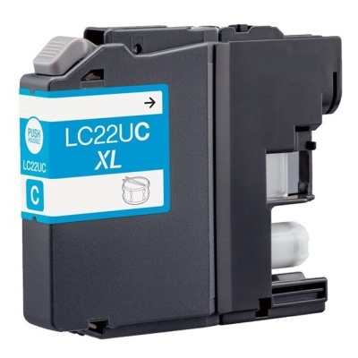 Cartucho de tinta preto para impressora com etiqueta azul e branca LC22UC XL