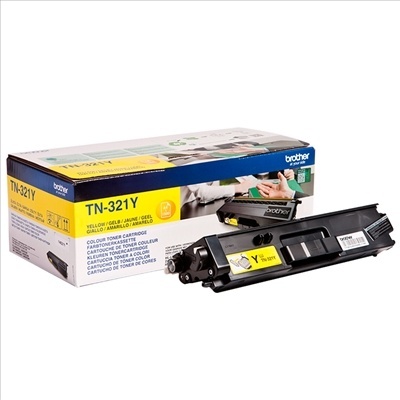 Cartucho de toner amarelo Brother TN-321Y com embalagem
