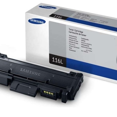 Toner Samsung 116L com embalagem branca e azul