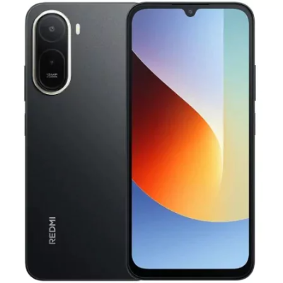 Smartphone Redmi preto com câmara dupla e ecrã com notch