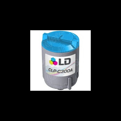 cilindro de toner cinza com tampa azul e etiqueta colorida