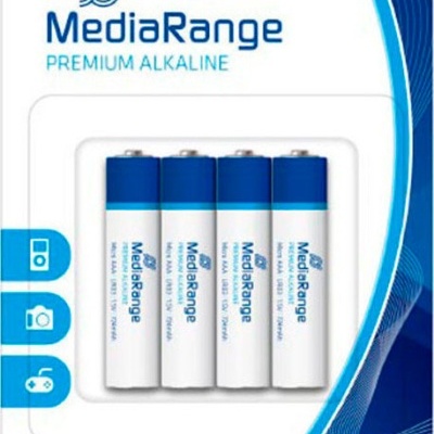Pack de quatro pilhas alcalinas MediaRange Premium Micro AAA