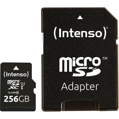 Cartão microSD Intenso 256GB com adaptador microSD preto