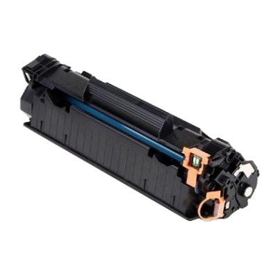 Toner preto para impressora com detalhes em cobre e azul