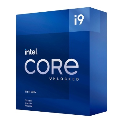 Embalagem azul do processador Intel Core i9 11ª geração