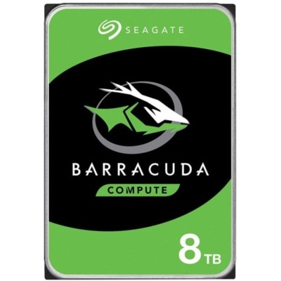 Disco rígido Seagate Barracuda 8TB verde e preto