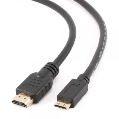 Cabo HDMI preto com conector normal HDMI e conector Micro HDMI