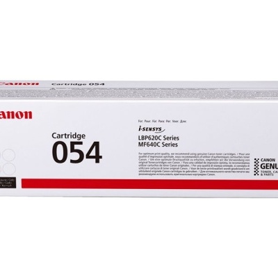 Caixa branca para toner Canon Cartridge 054 em fundo branco