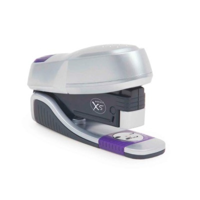 Agrafador de secretária Rapesco XS cinzento, preto e roxo