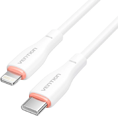 Cabo de carregamento branco USB-C para Lightning da Vention